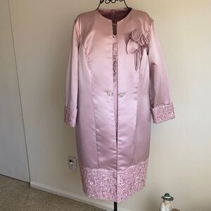 NWT LanTing Bride Pink Satin Dress and Coat